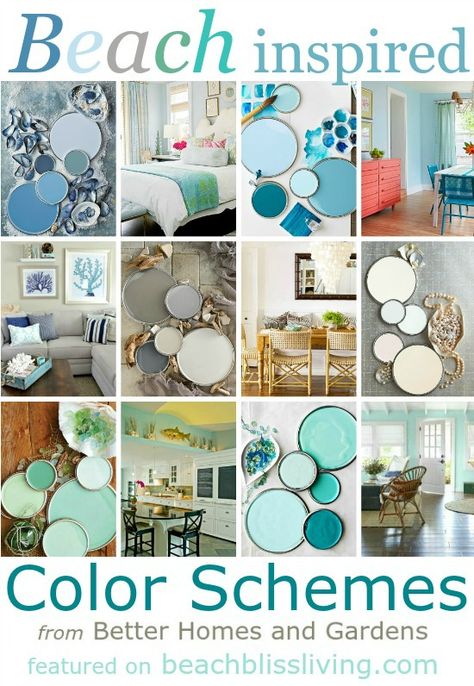 Esquema de cores para verã Beachy Bedroom Paint Colors, Beach Bathroom Colors, Beachy Decorating Ideas, Beachy Bathroom Ideas, Beachy Paint Colors, Beach Color Palettes, Coastal Paint Colors, Coastal Paint, Beach House Colors