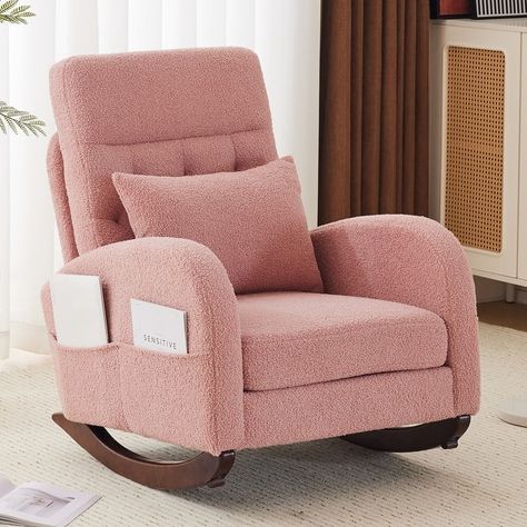 Upholstered Rocking Chair - Bed Bath & Beyond - 40810227 Lazy Boy Chair, Upholstered Rocking Chair, Chair Comfy, Upholstered Rocking Chairs, Rocking Armchair, Bedroom Pink, Rocking Chair Nursery, Nursing Chair, Living Room Nursery