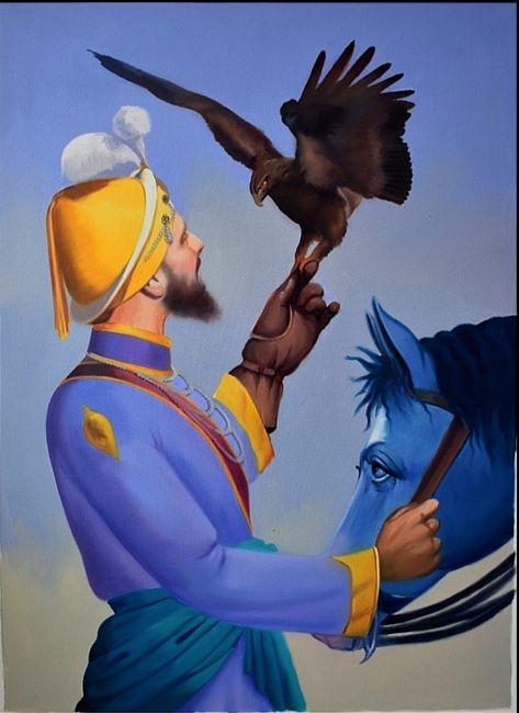 Waheguru Drawing, Guru Gobind Singh Ji Paintings, Guru Gobind Singh Ji Wallpapers, Guru Drawing, Char Sahibzade Pics, Sikh Wallpapers, Harmandir Sahib Photography, Punjabi Art, Guru Tegh Bahadur