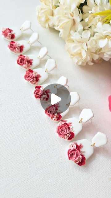 Clay Roses, Earrings Tutorial, Tate Mcrae, Polymer Clay Flowers, Earring Tutorial, Perfect Timing, Clay Flowers, Polymer Clay Tutorial, Rose Earrings