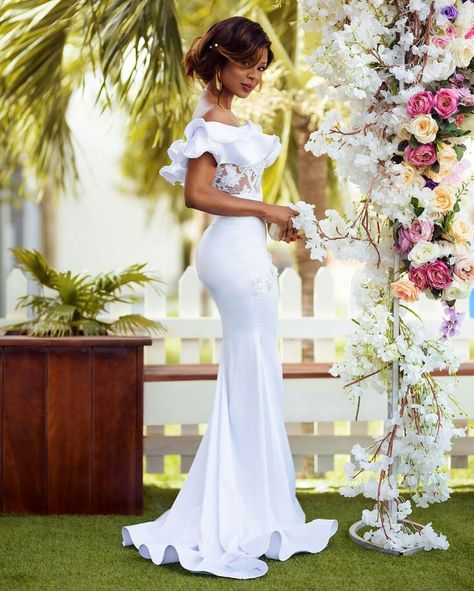 #STYLEGIRL: Empress Jamila Shines In These New ‘She By Bena’ Wedding Guest Outfit! | FashionGHANA.com: 100% African Fashion Wedding Guest Outfit African, Fish Gown, Empress Jamila, Trendy Wedding Guest Outfit, Dinner Gowns, Bridal Shower Outfit, 2024 Prom, Stylish Wedding Dresses, African Wedding Dress