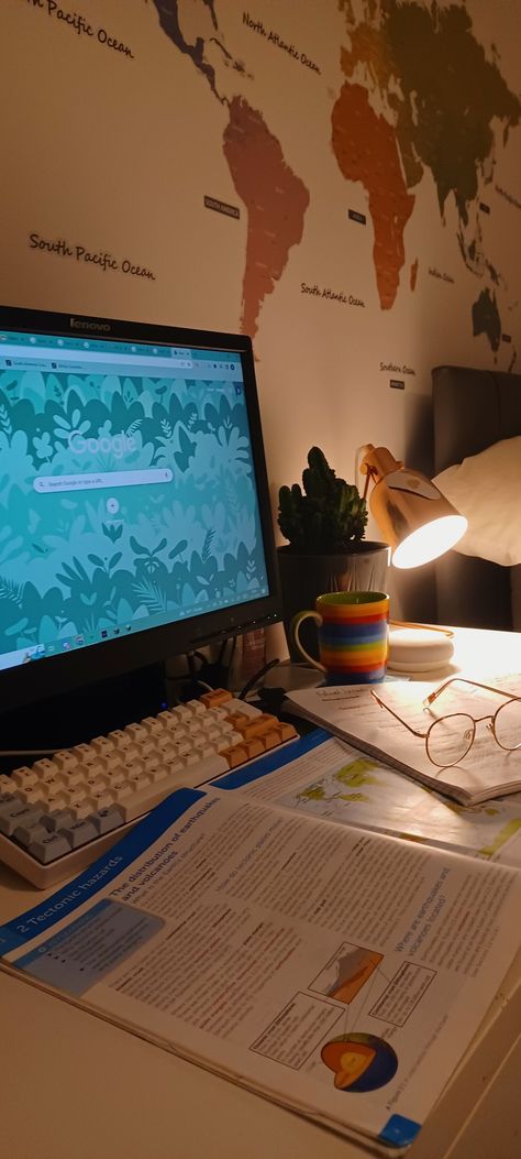 Geography Subject Aesthetic, Studying Geography Aesthetic, Humanities Aesthetic, Aesthetic Geography, Geography Room, Geography Aesthetic, Studying Geography, Keyboard Cute, Aesthetic Desk Setup