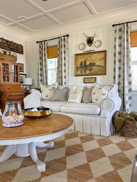 New Old House Kitchen Refresh - Thorn Cove Abode Old House Kitchen, New Old House, Living Room Refresh, Edgecomb Gray, Rainy Winter, Tablecloth Curtains, Fixer Upper House, South Carolina Homes, White Couches