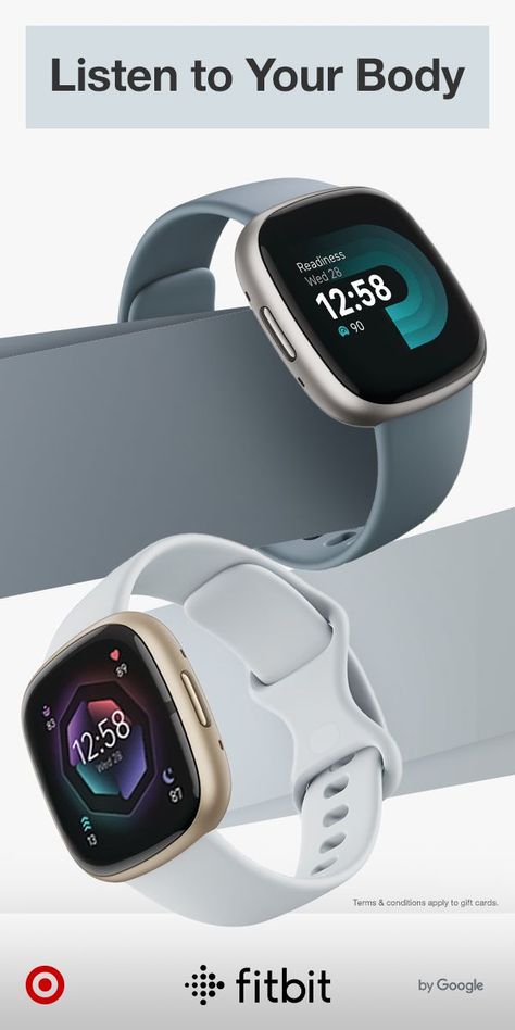 Get a free $50 Target GiftCard when you pre-order new Fitbit smartwatches. Choose from the Fitbit Sense 2 & Fitbit Versa 4. Terms & conditions apply to gift cards. Available at Target. Fitbit Clock Face, Fitbit Versa 3, Fitbit Versa 3 Bands, Fitbit Sense 2, Fitbit Inspire 2 Bands, Wearable Device, Fitness Journey, Ux Design, Target