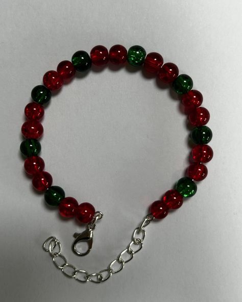 Handmade red and green bracelet £7 + delivery. #beadedjewellery #jewelry #bracelet #smallbusiness #handmade Red And Green Bracelet, Green Bracelet, Jewelry Bracelet, Beaded Jewelry, Bracelet, Green, Red, Quick Saves, Beaded Jewellery