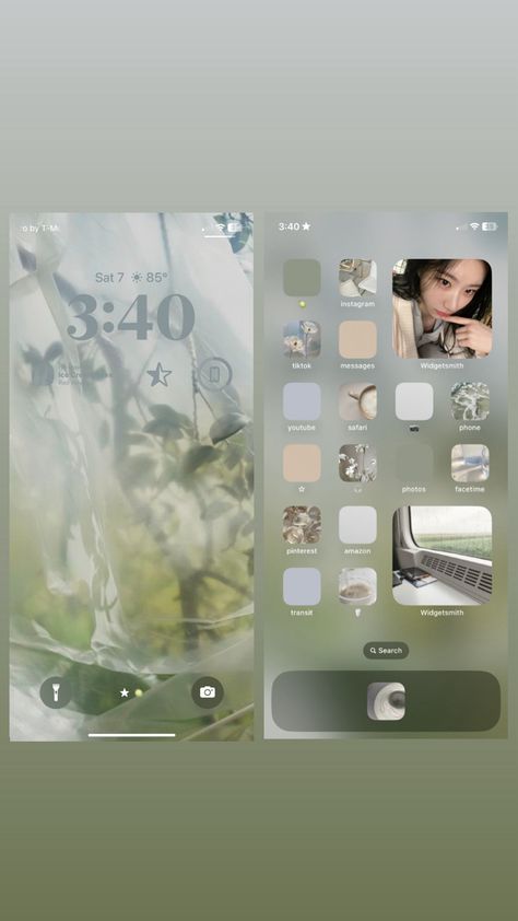 Custom Home Screen Ideas, Pale Blue Green Aesthetic, Phone Themes Layout, Light Phone Theme, Pinterest Board Layout, Iphone Layouts Aesthetic, Phone Style Ideas, Phone Designs Widgets, Spring Phone Theme