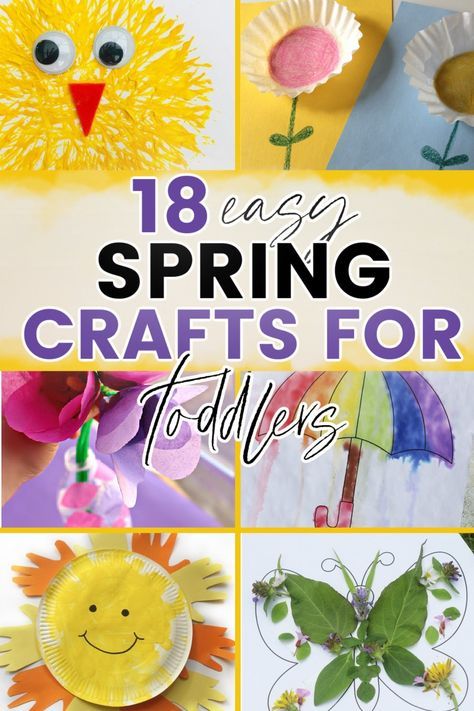 EASY AND SIMPLE SPRING CRAFTS FOR TODDLERS AND PRESCHOOL- from flowers to butterflies and sunshine, rainbows and baby chicks- these are the best crafts for spring. Spring Time Art For Toddlers, Spring Crafts For Toddlers Easy, Easy Spring Activities For Toddlers, Toddler Flower Craft, Spring Crafts Preschool Easy, Crafts For Toddlers Spring, Spring Art For Toddlers, Flower Crafts For Toddlers, Kids Handprint Crafts