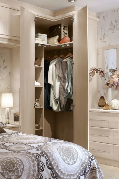 Corner wardrobe … Corner Wardrobe Closet, Small Closet Organization Bedroom, Corner Wardrobe, Bedroom Cupboards, Teen Bedroom Designs, Free Brochure, Bedroom Cupboard Designs, Small Closets, Bedroom Closet Design