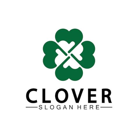 Vector four leaf clover ornamental logo ... | Premium Vector #Freepik #vector #design #beauty-pattern #logo-illustration #4-logo Clover Logo Design, Logo Laundry, Logo Design Presentation, Clover Logo, Clover Tattoo, 4 Logo, Clove Leaf, Clover Tattoos, Logo Animal