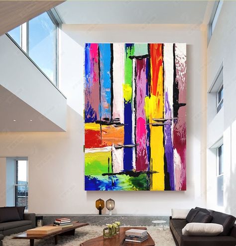 EXTRA LARGE COLORFUL Wall Art Abstract Painting Oil Painting on Canvas Textured Modern Art for Living Room Office - Etsy UK Large Colorful Wall Art, Modern Art For Living Room, Abstract Oil Painting On Canvas, Modern Wall Art Decor, Modern Wall Decor Art, Impasto Painting, Abstract Oil Painting, Creative Artwork, Wall Art Abstract