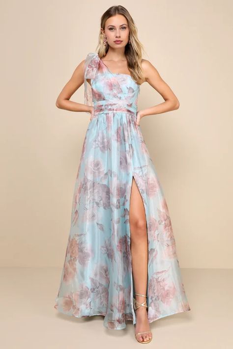 Something Blue Crew, Blue Wedding Guest Dresses, Bm Dresses, Light Blue Wedding, Prom 2024, Bridesmaid Inspiration, Floral Halter Dress, Wedding 2025, Lulu Fashion