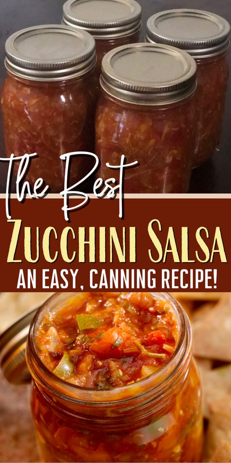 A Shockingly Good Yet Simple Zucchini Salsa Canning Recipe Spicy Canned Zucchini Salsa, Sweet Smoky Zucchini Salsa, Zucchini And Tomato Salsa, The Best Zucchini Salsa, Sweet Smokey Zucchini Salsa, Salsa With Zucchini, Salsa Peppers Recipes, Zucchini Salsa Recipe Canning, Spicy Zucchini Salsa