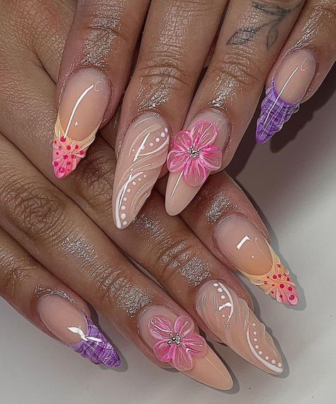 Summer nails Summer Nails 3d Designs, 3d Nails Summer, Summer 3d Nails, Summer Nails2024, 3d Summer Nails, Neon Toe Nails, Hawaiian Nails, Fruit Nail Art, Beachy Nails