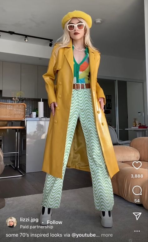 Cool Outfits Colorful, Electric Fashion Style, Abstract Outfits Street Styles, Colourful Retro Outfits, Fashion Inspo Outfits Colorful, Funky Winter Fashion, Edgy Outfits Colorful, Funky Colourful Outfits, 2024 European Fashion