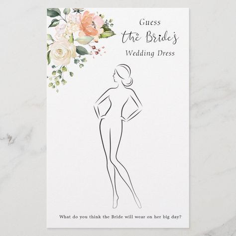 Guess The Dress Bridal Shower, Guess The Dress, Garden Bridal Showers, Bridal Shower Game, Brides Wedding Dress, Bridal Shower Games, Big Day, Bridal Dresses, Stationery Paper