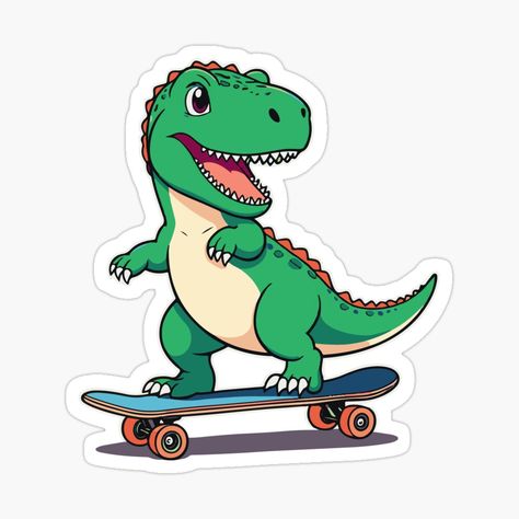 Get my art printed on awesome products. Support me at Redbubble #RBandME: https://www.redbubble.com/i/sticker/skateboard-dino-by-Atlantico54/159712777.JCQM3?asc=u Sticker Skateboard, Plastic Stickers, Decorate Notebook, Animal Stickers, Coloring Stickers, Sticker Collection, Printable Stickers, Skateboarding, Baby Stuff