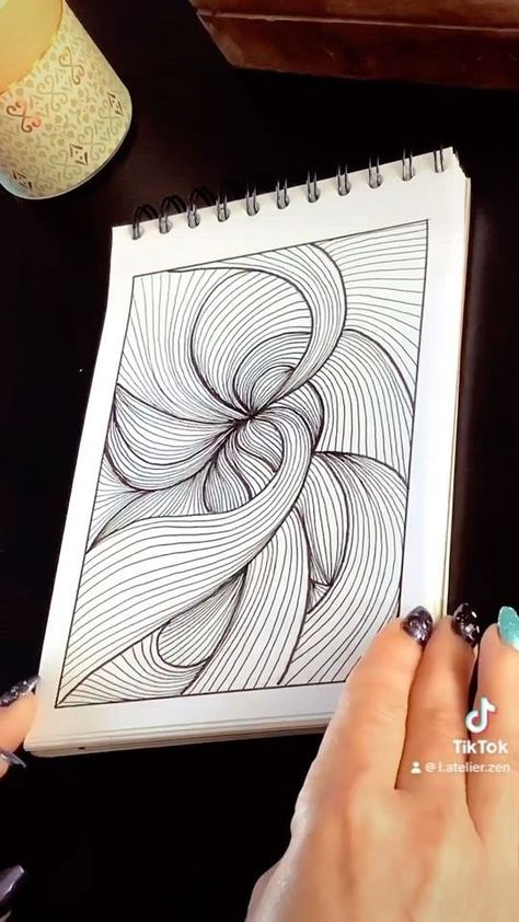 Antistress Drawing, Doodle Zen, Doodling Art, Art Drawings Sketches Pencil, Tangle Art, 3d Drawings, Zen Art, Zen Doodle, Zentangle Art