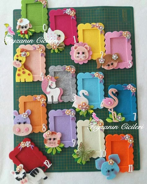 Photo Frame Crafts, Diy Photo Frames, Popsicle Stick Crafts, Felt Decorations, Art N Craft, Frame Crafts, Foam Crafts, Felt Diy, Felt Toys