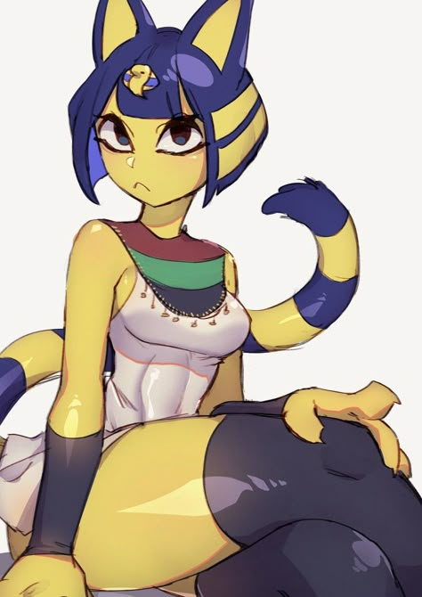 Ankah Animal Crossing, Anhka Animal Crossing, Ankha Fanart, Animal Crossing Ankha, Ankha Animal Crossing, Ankha Zone, Nintendo Fan Art, Animal Crossing Fan Art, Human Anatomy Drawing