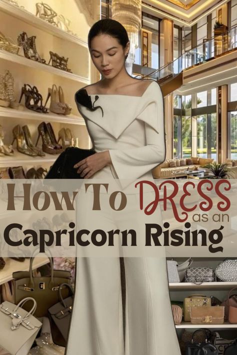 How To Dress Like A Capricorn, Infj Fashion Style, Capricorn Rising Aesthetic Outfits, Capricorn Rising Style, Capricorn Rising Aesthetic, Ambitious Aesthetic, Capricorn Style, Astrology Fashion, Your Rising Sign