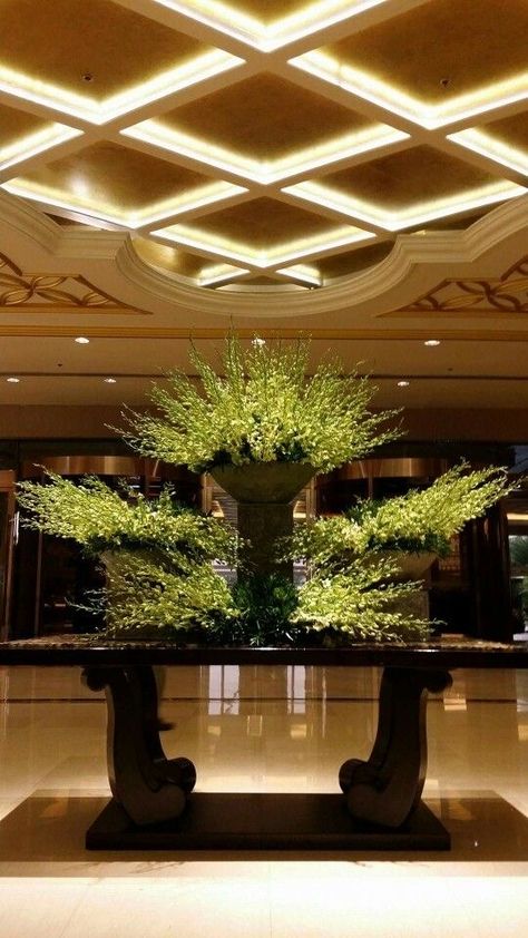 Hotel Arrangements Lobbies, Hotel Centerpieces Lobby, Corporate Flower Arrangements Modern, Hotel Flower Arrangements Lobbies, Glossier Event, Hotel Lobby Flowers, Hotel Plants, Resorts World Manila, Hotel Flower Arrangements