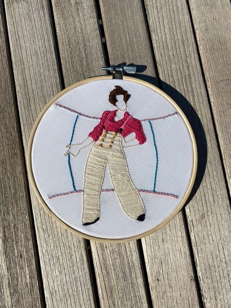 Embroidery Album Cover, Harry Styles Embroidery Ideas, Harry Styles Embroidery Shirt, Fine Line Embroidery, Fine Line Art Harry Styles, Harrys House Embroidery, Harry Styles Album Cover, Line Embroidery, Embroidery Shirts