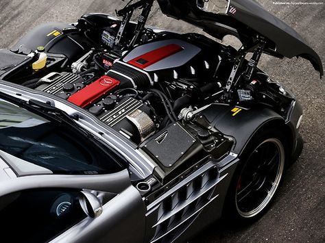 Mercedes Benz SLR Engine. #Sophistication #Style #Speed Mercedes Benz Mclaren, Mclaren Slr, Mercedes Slr, Slr Mclaren, German Engineering, Mclaren Mercedes, Boy Toys, Mens Gear, Pro Touring