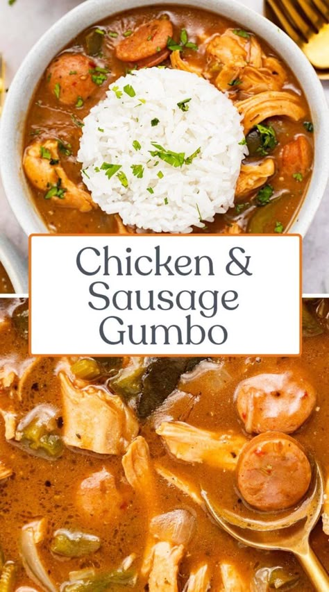 Sausage Gumbo Soup, Gumbo Recipe Crockpot, Gumbo Crockpot, Sausage Crockpot Recipes, Easy Gumbo, Andouille Sausage Recipes, Gumbo Recipe Easy, Chicken And Sausage Gumbo, Chicken Sausage Gumbo