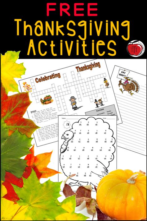 Free Thanksgiving Worksheets for 3rd grade, 4th grade, and 4th grade Terri's Teaching Treasures Thanksgiving Multiplication Activities, Thanksgiving Multiplication, Worksheets For 3rd Grade, Thanksgiving Stem Activities, Thanksgiving Classroom Activities, Thanksgiving Lesson Plans, Thanksgiving Math Worksheets, Science Experiments Kids Elementary, Thanksgiving Math Activities