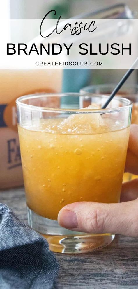 Brandy Slush Wisconsin, Brandy Slush Recipe Without Tea, Brandy Slush Recipe Wisconsin, Holiday Slush Recipes, Christmas Slush Recipes, Brandy Drink Recipes, Christmas Slush, Brandy Slush Recipe, Brandy Drinks