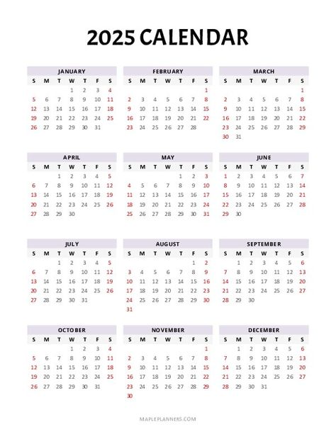 Free Printable 2025 Yearly Calendar Template Yearly Calendar Template, Printable Yearly Calendar, Printable Puzzles For Kids, Advent Calendar Activities, Calendar Activities, Back To School Kids, Custom Calendar, School Coloring Pages, Hourly Planner