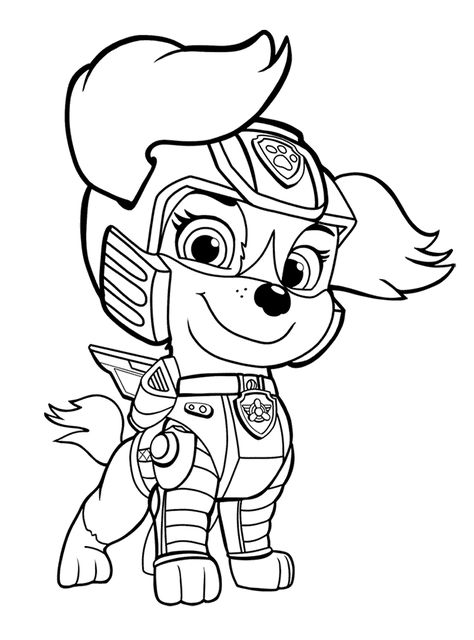 Liberty from Paw Patrol movie coloring page - ScribbleFun Paw Patrol Liberty, Sky Paw Patrol, Imprimibles Paw Patrol, Paw Patrol Printables, Paw Patrol Decorations, Paw Patrol Movie, Paw Patrol Christmas, Zuma Paw Patrol, Skye Paw