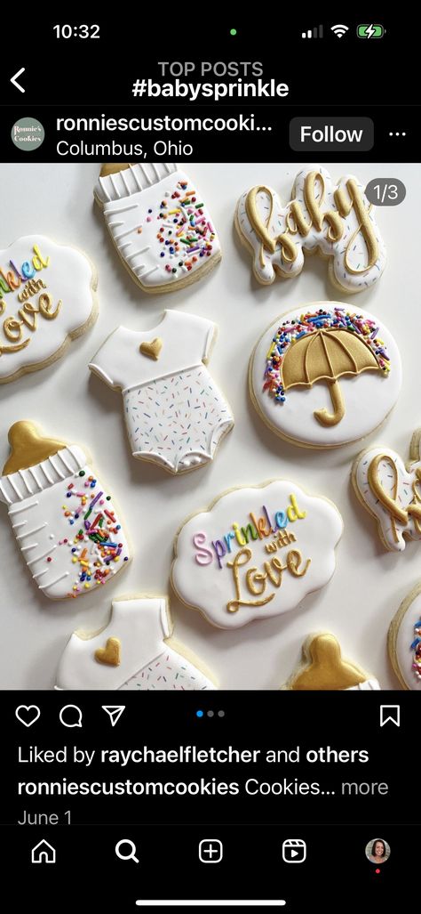 Sprinkled With Love Decorations, Sprinkle Shower Donut Theme, Baby Sprinkle Decorations Girl, Sprinkles Theme Baby Shower Ideas, Sprinkle Ideas For Baby Girl, Sprinkle Shower Cookies, Baby Sprinkle Cookies Girl, Baby Sprinkle Shower, Baby Sprinkle Food Ideas Simple