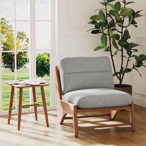 Buy Andeworld Modern Linen Accent chairs,Upholstered Armless Living Room chairs(Grey) at Walmart.com Accent Chair Kitchen Corner, Armless Chair Living Room, Dressing Chair, Coffee Chairs, Reading Spot, Living Room Chair, Cozy Chair, Kitchen Corner, Bedroom Color