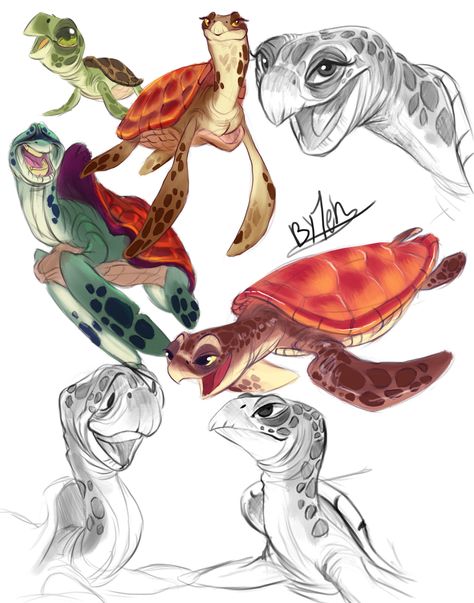 Turtle Character Design, Turtle Reference, Turtle Character, Turtle Sketch, Sea Turtle Drawing, 귀여운 음식 그림, Turtle Drawing, Sea Illustration, Sea Turtle Art