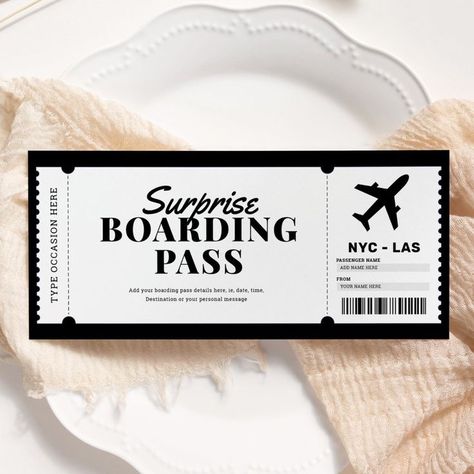 Plane Ticket Invitation, Airplane Birthday Cakes, Prom Tickets, Gift Card Ideas, Airplane Gifts, Boarding Pass Invitation, Shein Gift Card, Ticket Design, Earn Money Online Fast