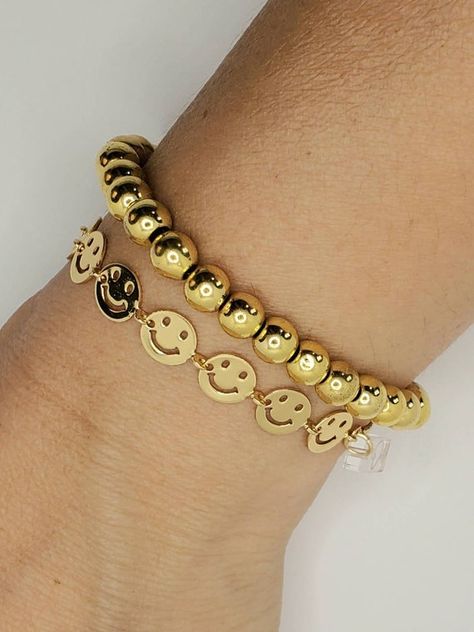 Smiley Beads, Happy Emoji, Emoji Face, Emoji Faces, Friendship Jewelry, Bracelet Friendship, Simple Bracelets, Happy Face, Jewellery Making