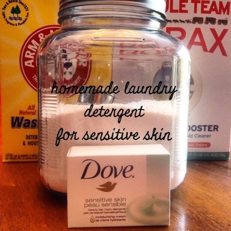 Laundry Detergent For Sensitive Skin, Detergent For Sensitive Skin, Homemade Laundry Detergent Recipes, Homemade Detergent, Laundry Detergent Recipe, Detergent Recipe, Laundry Soap Homemade, Diy Laundry Detergent, Powder Laundry Detergent