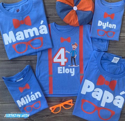 Blippi Birthday Shirt Ideas, Blippi Party, Toy Story Cakes, Family Birthday Shirts, 2nd Birthday Party Themes, Paw Patrol Birthday, Family Birthday, Toddler Birthday, Birthday Party Dress