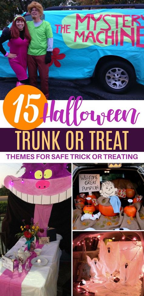 These 15 Trunk or Treat Decor DIY Ideas Will Surely be the Highlight of all the Kids' Evening! #trunkortreat #decor #halloween #diy #diyhalloween #halloweendecor Trunk Or Treat Tutorial, How To Plan A Trunk Or Treat, Inside Out Halloween Trunk Or Treat, Candy Land Trick Or Trunk, Trunk Ir Treat Car Ideas Halloween, Trunk Or Treat Ideas For Van, Trunk Ir Treat Car Ideas Easy, Pet Cemetery, Plastic Pumpkins