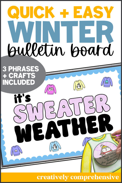 Discover the magic of winter in your classroom with these easy winter bulletin board ideas! Perfect for busy upper elementary teachers, this collection offers a variety of fun, low-prep options that will transform your classroom into a cozy winter wonderland. From 'Sweater Weather' to 'Cozy Up with a Good Book' displays, each idea is designed to bring a warm, festive spirit to your learning environment. Adaptable for grades K-5! Cozy Up With A Good Book Bulletin Board, Book Bulletin Board, Cute Bulletin Boards, Winter Door Decorations, Winter Bulletin Boards, Library Decor, Busy Teacher, Reading Classroom, Book Display