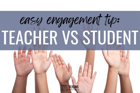 An easy way to increase student engagement is by playing teacher versus student. This quick and easy game is no prep and lots of fun! Teacher Vs Student, Student Games, Engagement Tips, Small Group Reading, Self Monitoring, Small Group Activities, Struggling Readers, Phonological Awareness, The Game Is Over