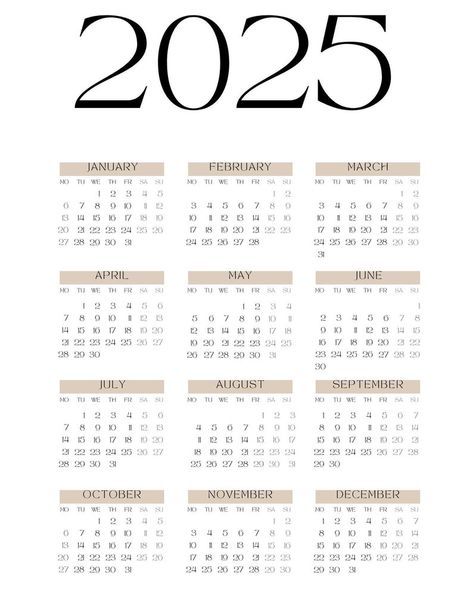 2025 Yearly Calendar, Simple Calendar, Calendar Design Template, Cat Calendar, Dentist Appointment, Notebook Cover Design, 2025 Year, Cute Calendar, Journal Templates