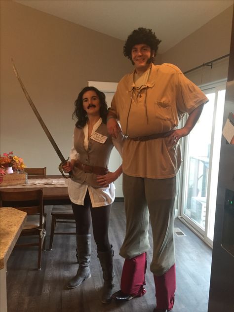 Wesley Princess Bride Costumes, Halloween Overalls Costume, Literary Couples Costumes, Funny Couple Halloween Costumes Diy, Princess Bride Family Costume, Princess Bride Trunk Or Treat, Medieval Couple Costume, Princess Bride Costume Couple, Weird Couples Costumes