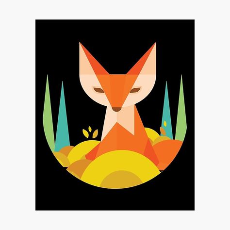 Geometric Fox Illustration | Abstract Shape Design by turtledojo | Redbubble Geometric Fox, Fox Poster, Artistic Elements, Fox Illustration, Illustration Abstract, Abstract Shape, Abstract Illustration, Animals Artwork, The Fox