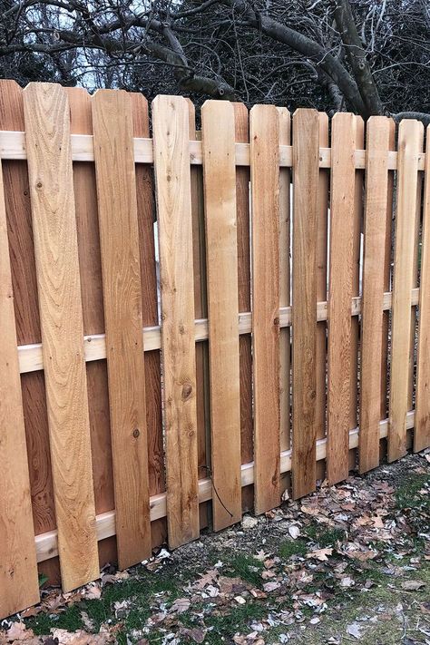 shadow box privacy fencing Shadowbox Fence Ideas, Horizontal Shadowbox Fence, Shadow Box Fencing, Western Town Privacy Fence, Wood Vinyl Fence, Board On Board Fence, Shadow Box Fence, Good Neighbor Fence, Privacy And Security