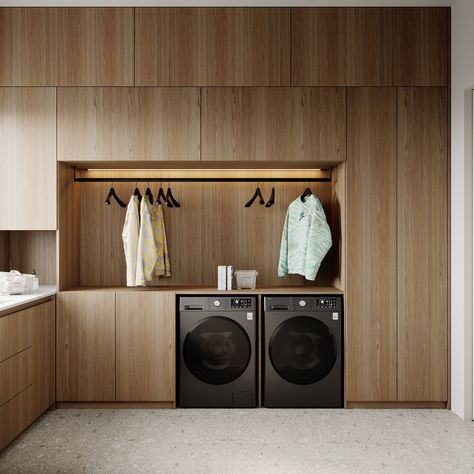 Laundry Wardrobe, Bathroom Lighting Ideas, Linen Room, Stylish Laundry Room, Dream Laundry Room, Furniture Studio, Laundry Room Closet, Dream Interior, Laundry Room Layouts