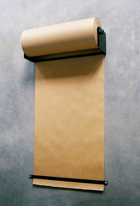 Paper Dispenser, Small Wood Projects, Roll Holder, Paper Roll, Ikea Hacks, Brown Paper, Kids Playroom, Ikea Hack, Sewing Room