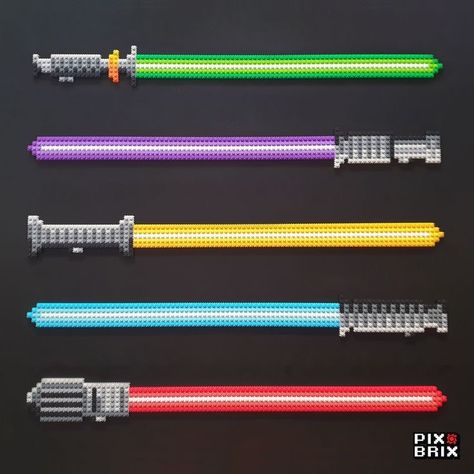 Lightsaber Handle, Star Wars Crochet, 3d Pixel, 3d Perler Bead, Diy Perler Bead Crafts, Pixel Crochet, Hamma Beads, Diy Perler Beads, Perler Bead Ideas