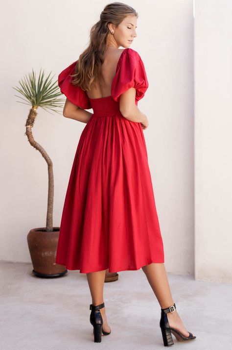 Dresses – ELF Midi Frock, Afternoon Picnic, Elf Dress, Sorority Rush Dresses, Puff Sleeve Midi Dress, Bachelorette Dress, Rush Dresses, Women Dresses Classy, Womens Prom Dresses